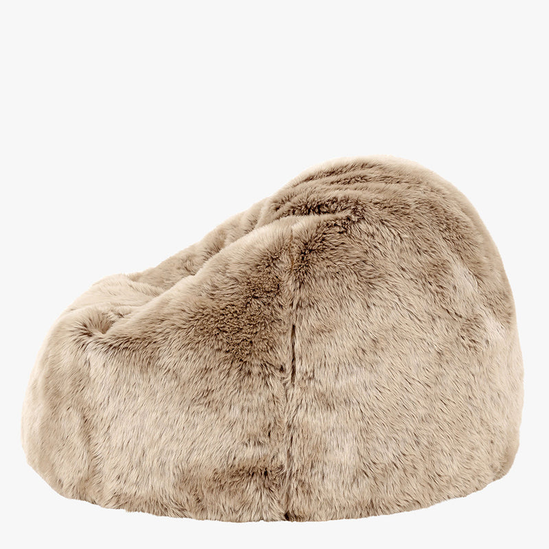 Pouf Classique en Fausse Fourrure de Luxe pour Enfants Kingston - Vison