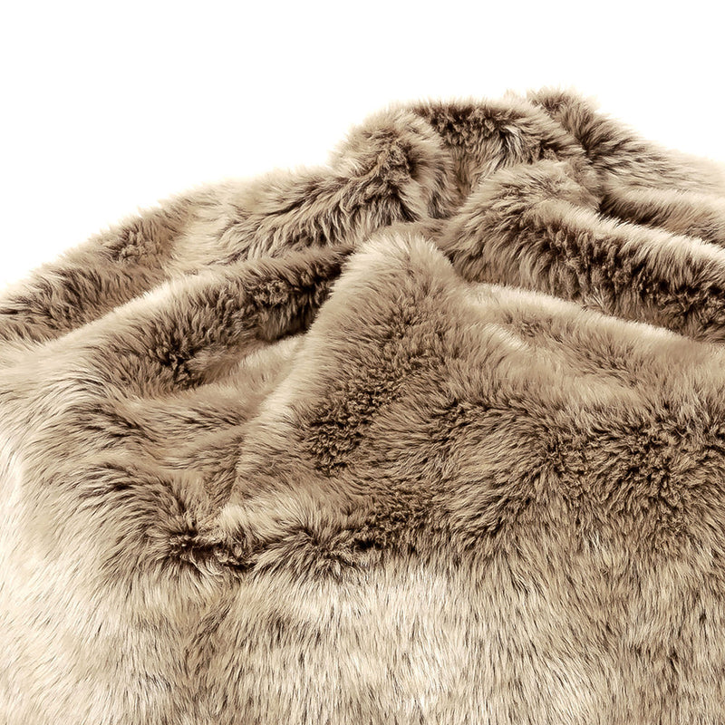 Pouf Classique en Fausse Fourrure de Luxe pour Enfants Kingston - Vison