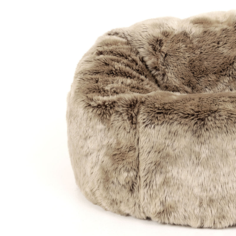 Pouf Classique en Fausse Fourrure de Luxe pour Enfants Kingston - Vison