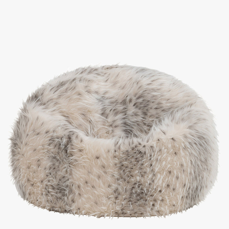 Pouf classique en fausse fourrure de luxe Kids Kingston - Léopard des neiges