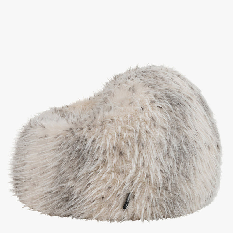 Pouf classique en fausse fourrure de luxe Kids Kingston - Léopard des neiges