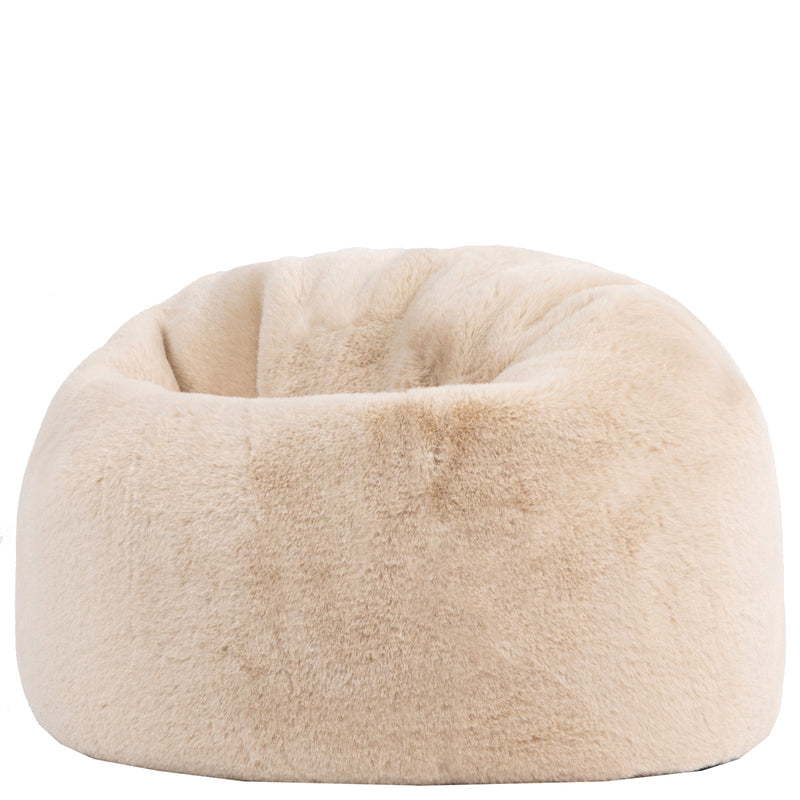 Pouf classique enfant en fausse fourrure Kingston, naturel