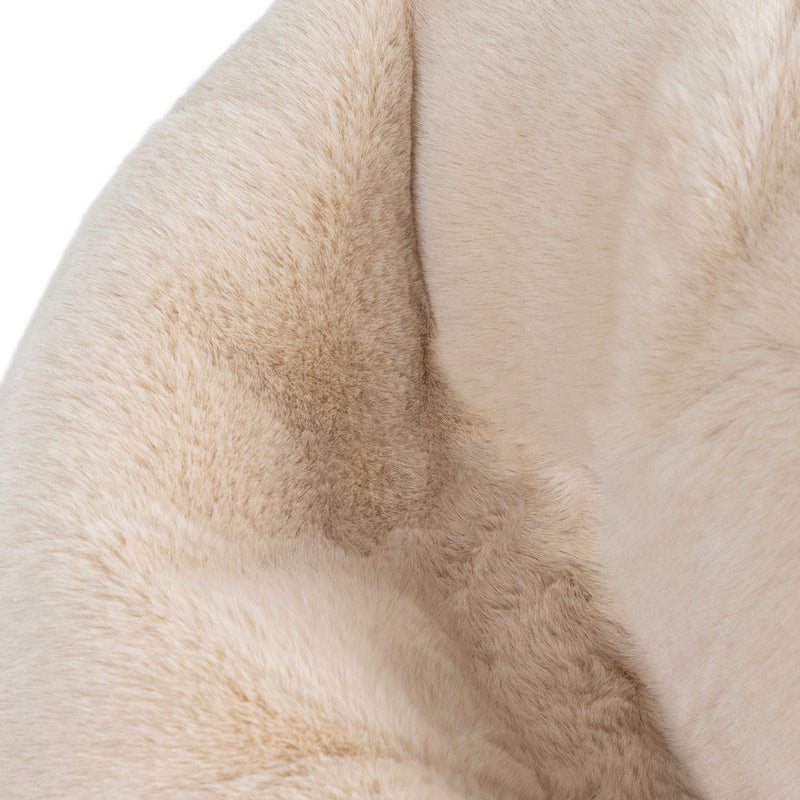 Pouf classique enfant en fausse fourrure Kingston, naturel