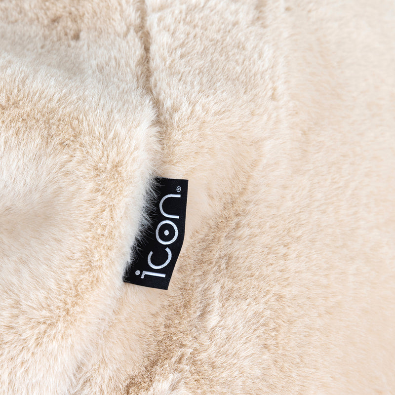 Pouf classique enfant en fausse fourrure Kingston, naturel