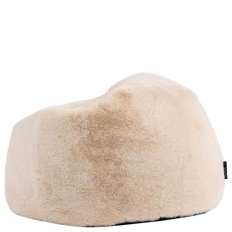 Pouf classique enfant en fausse fourrure Kingston, naturel
