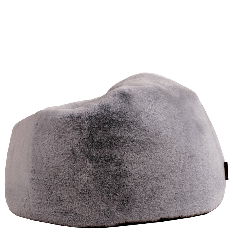 Pouf classique enfant en fausse fourrure Kingston, gris