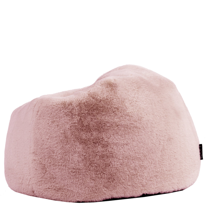 Pouf classique enfant en fausse fourrure Kingston, rose