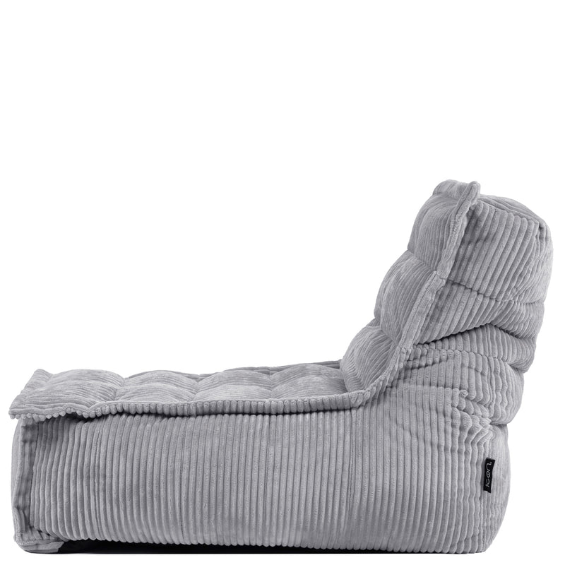 Pouf enfant Dolce en velours côtelé, rose clair