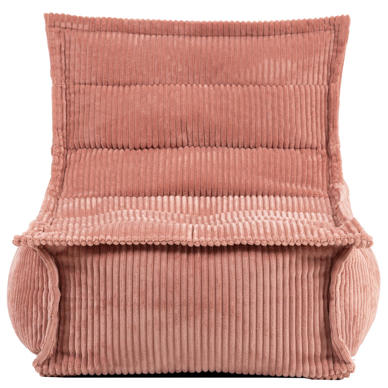 Pouf enfant Dolce en velours côtelé, gris clair