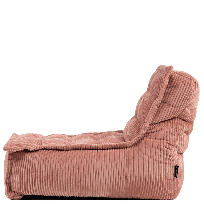 Pouf enfant Dolce en velours côtelé, gris clair
