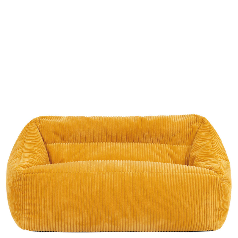 Canapé pouf en velours côtelé Cecilia pour enfants, ocre 