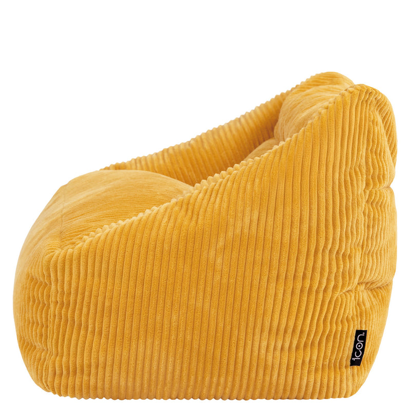 Canapé pouf en velours côtelé Cecilia pour enfants, ocre 