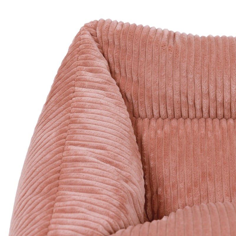 Canapé pouf en velours côtelé Cecilia pour enfants, rose aurore