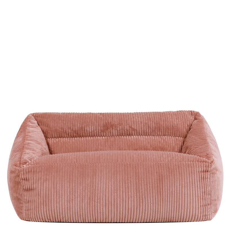 Canapé pouf en velours côtelé Cecilia pour enfants, rose aurore