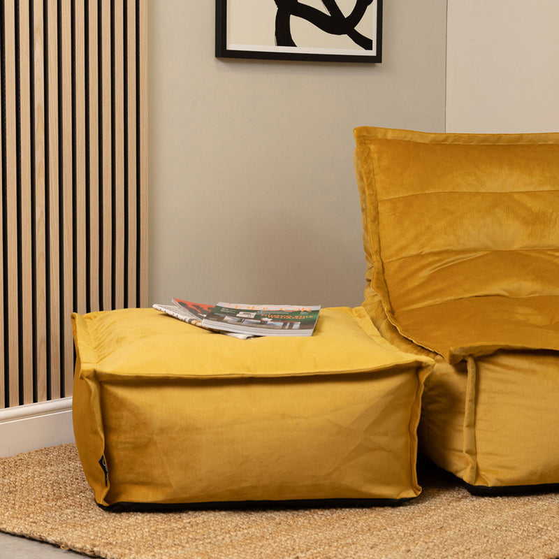 Vita Repose-pieds en velours – Jaune ocre