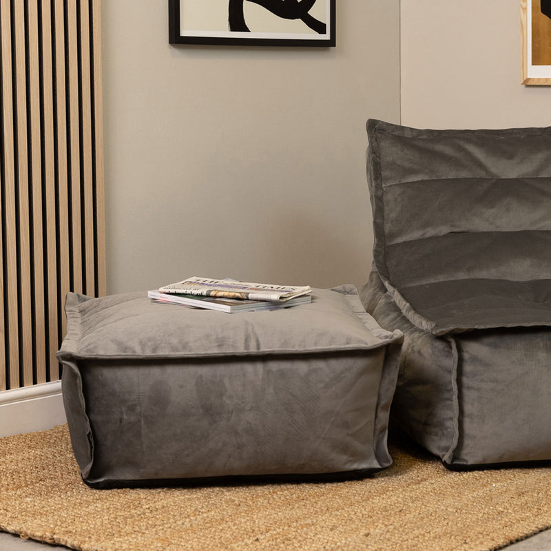 Repose-pieds Vita Velvet - Gris anthracite