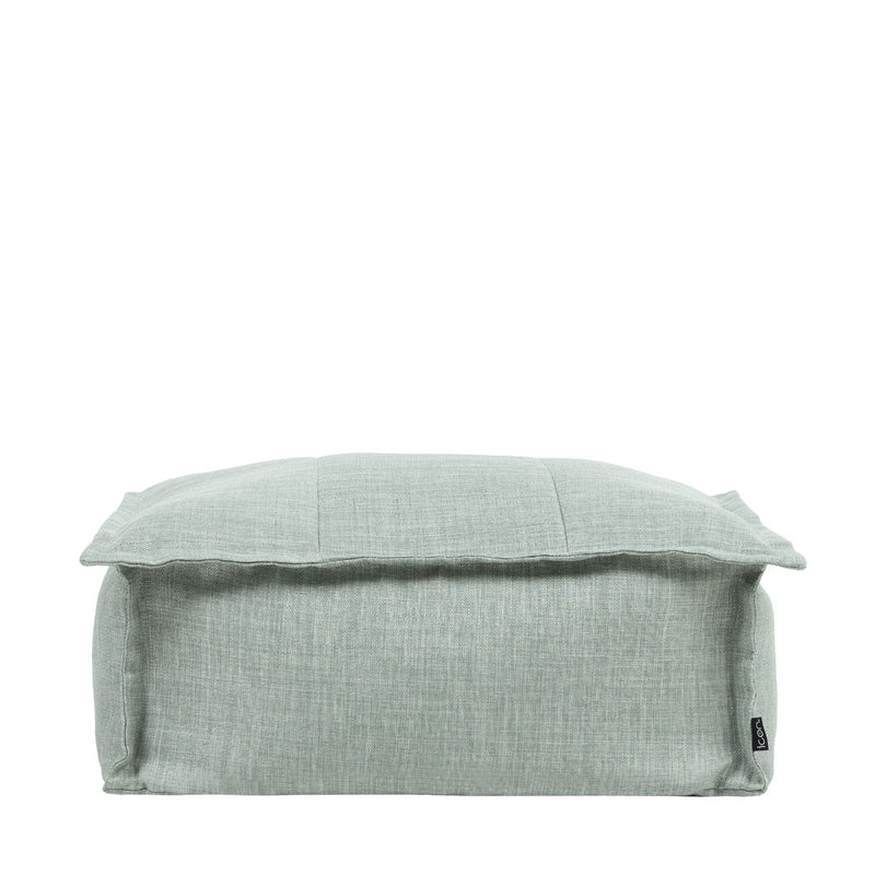 Pouf carré en tissu pour l'extérieur Vita, vert sauge