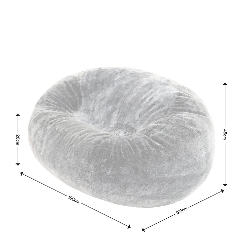 Pouf Kenai Cloud deux places en fausse fourrure - Loup arctique