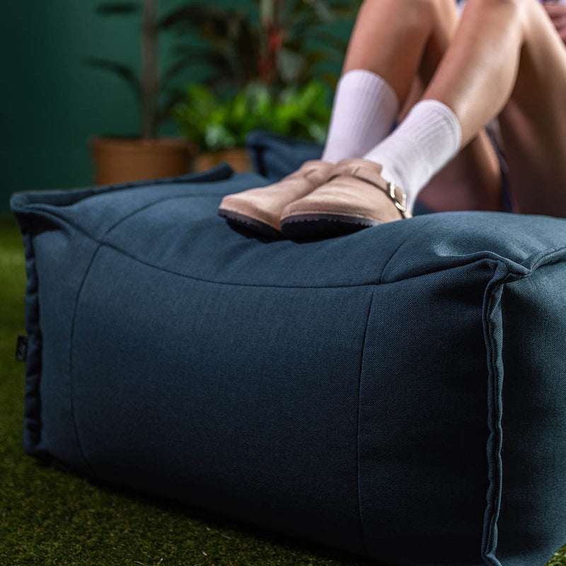 Pouf Bud en oléfine, bleu denim