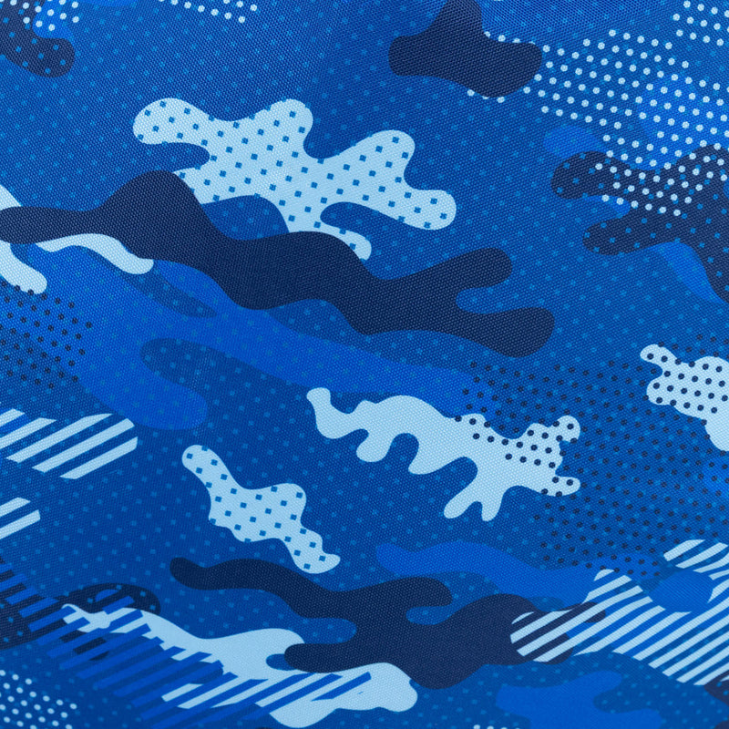 Pouf gaming à dossier haut résistant à l'eau, imprimé camouflage bleu