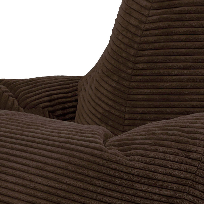 Pouf inclinable en velours côtelé Dalton, chocolat