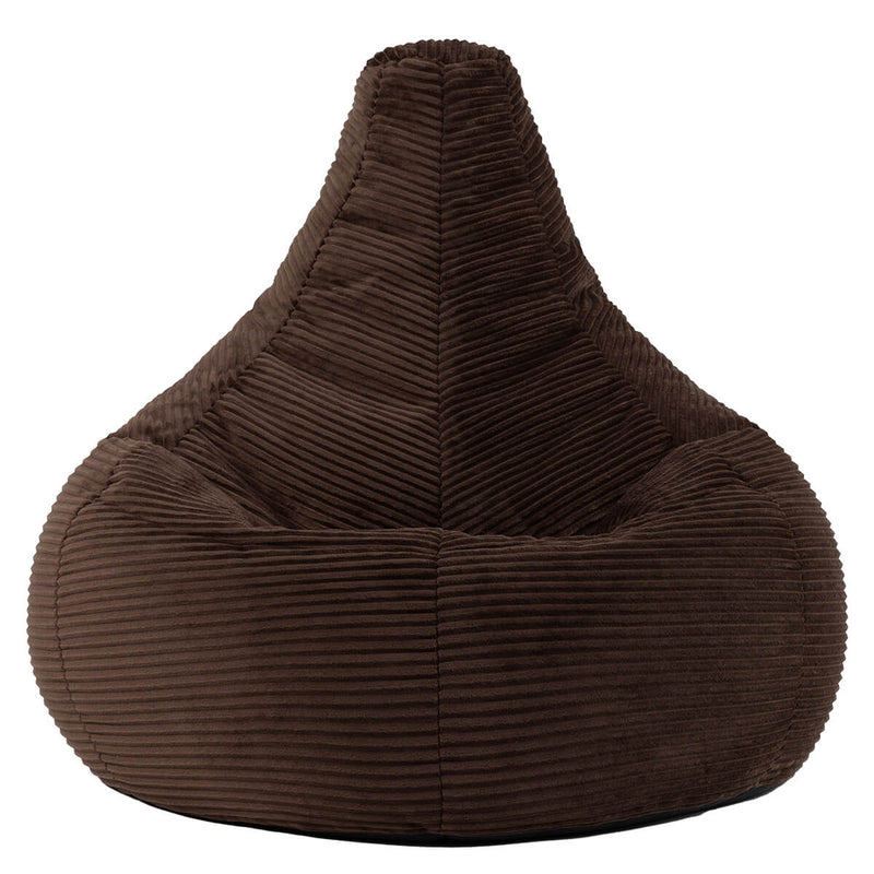 Pouf inclinable en velours côtelé Dalton, chocolat