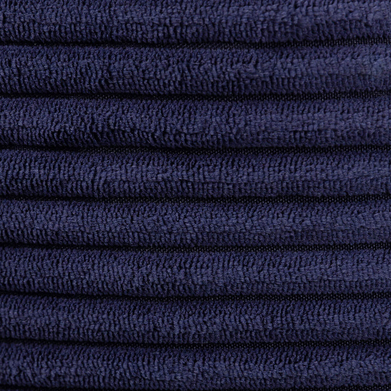 Pouf inclinable en velours côtelé Dalton, bleu marine