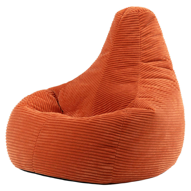 Pouf inclinable en velours côtelé Dalton, couleur terracotta