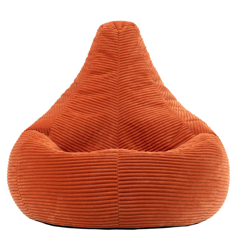 Pouf inclinable en velours côtelé Dalton, couleur terracotta