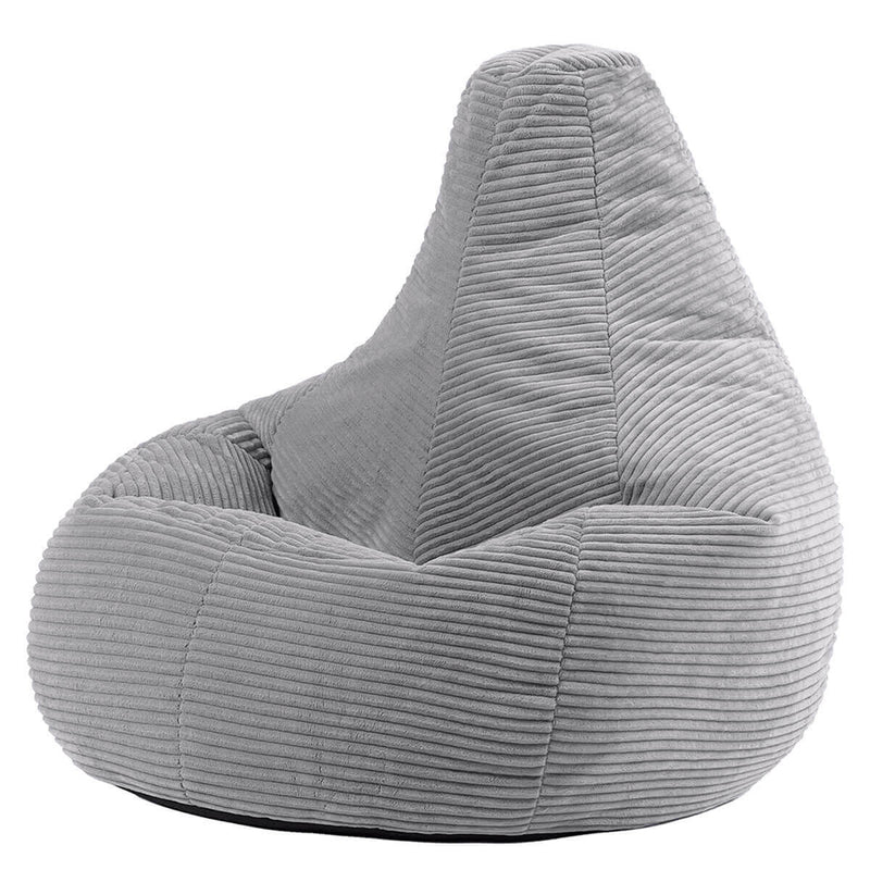 Pouf inclinable en velours côtelé Dalton, gris
