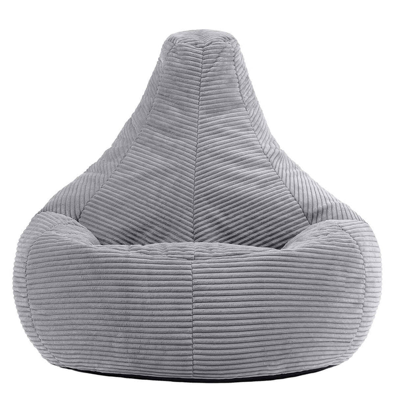 Pouf inclinable en velours côtelé Dalton, gris