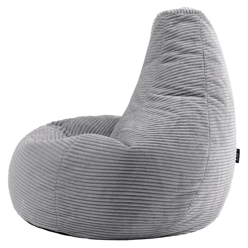 Pouf inclinable en velours côtelé Dalton, gris