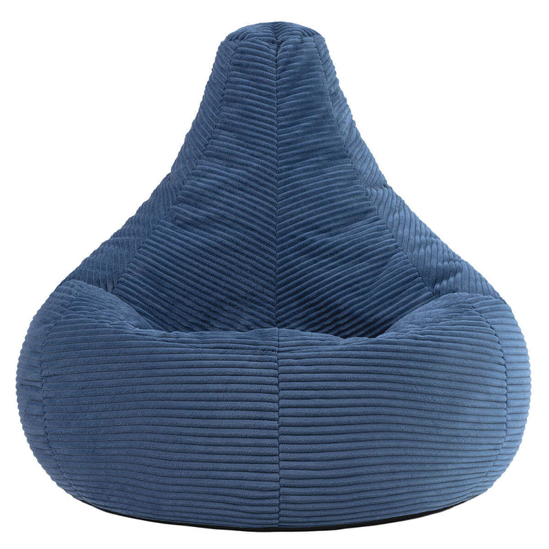 Pouf inclinable en velours côtelé Dalton, bleu denim