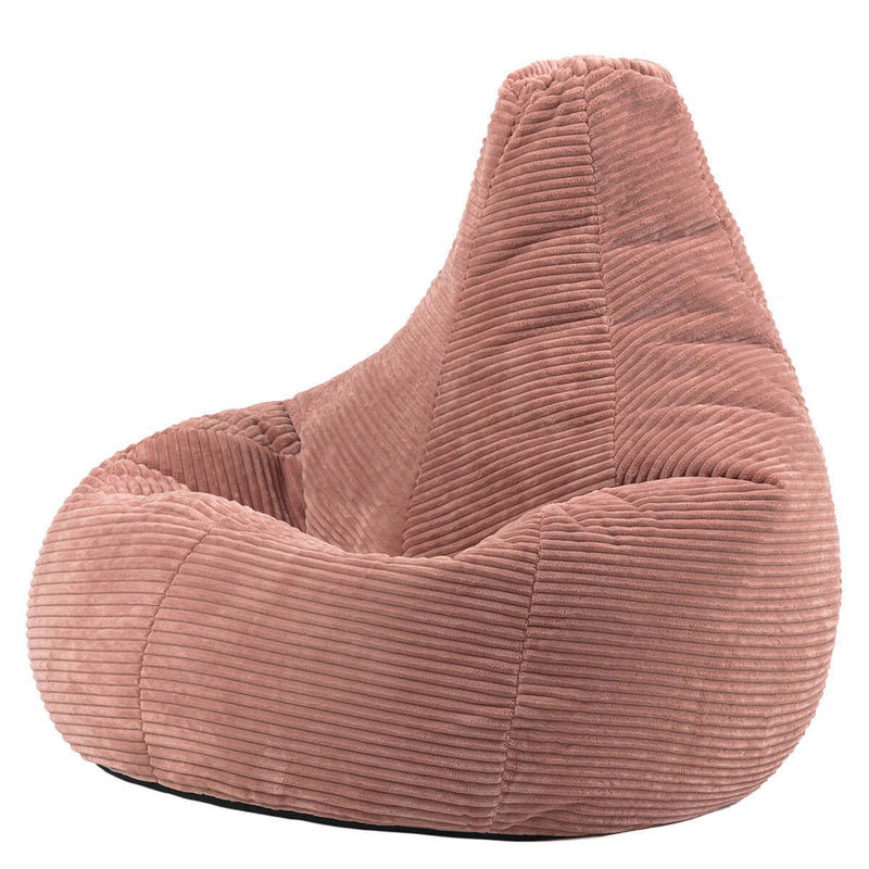 Pouf inclinable en velours côtelé Dalton, rose