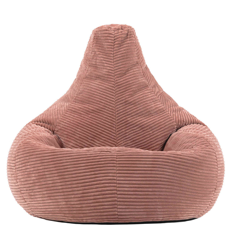 Pouf inclinable en velours côtelé Dalton, rose
