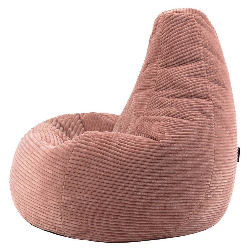 Pouf inclinable en velours côtelé Dalton, rose