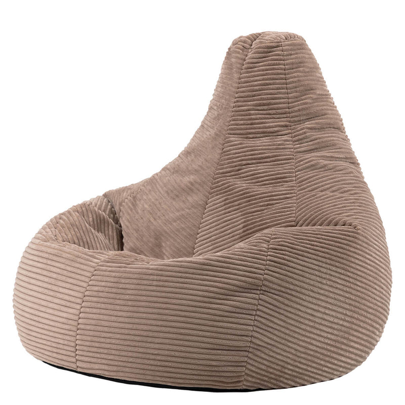 Pouf inclinable en velours côtelé Dalton, brun moka