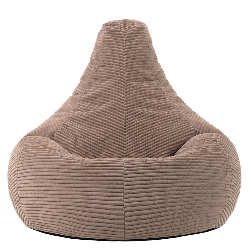 Pouf inclinable en velours côtelé Dalton, brun moka