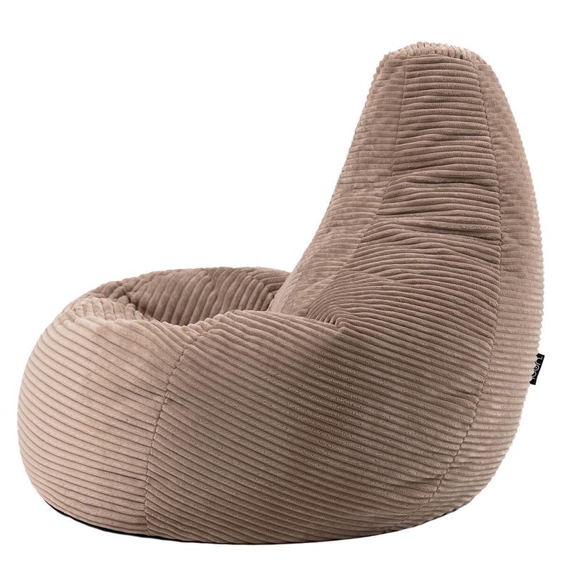 Pouf inclinable en velours côtelé Dalton, brun moka