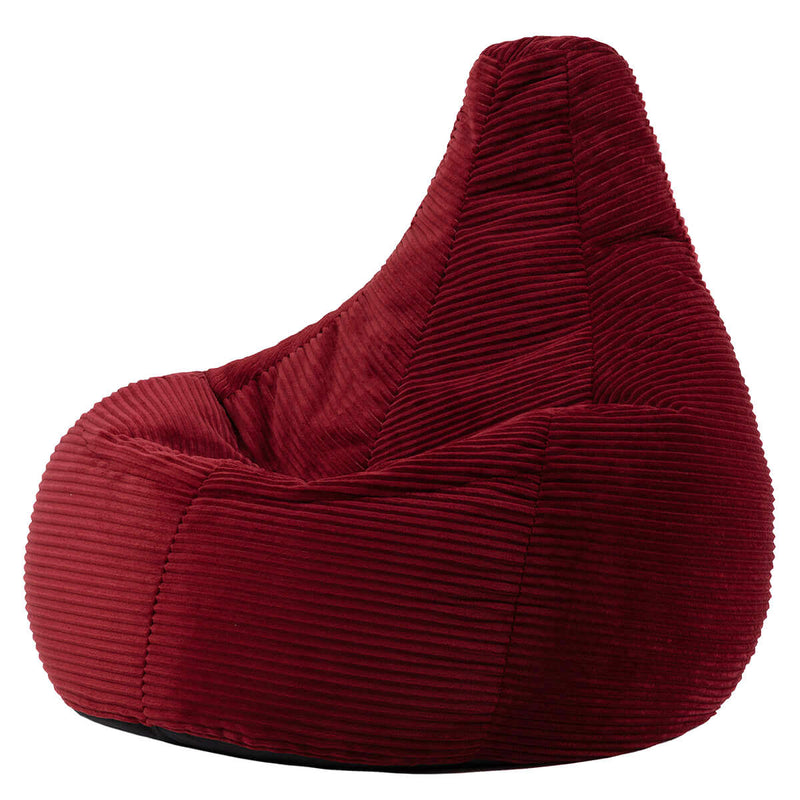 Pouf inclinable en velours côtelé Dalton, bordeaux
