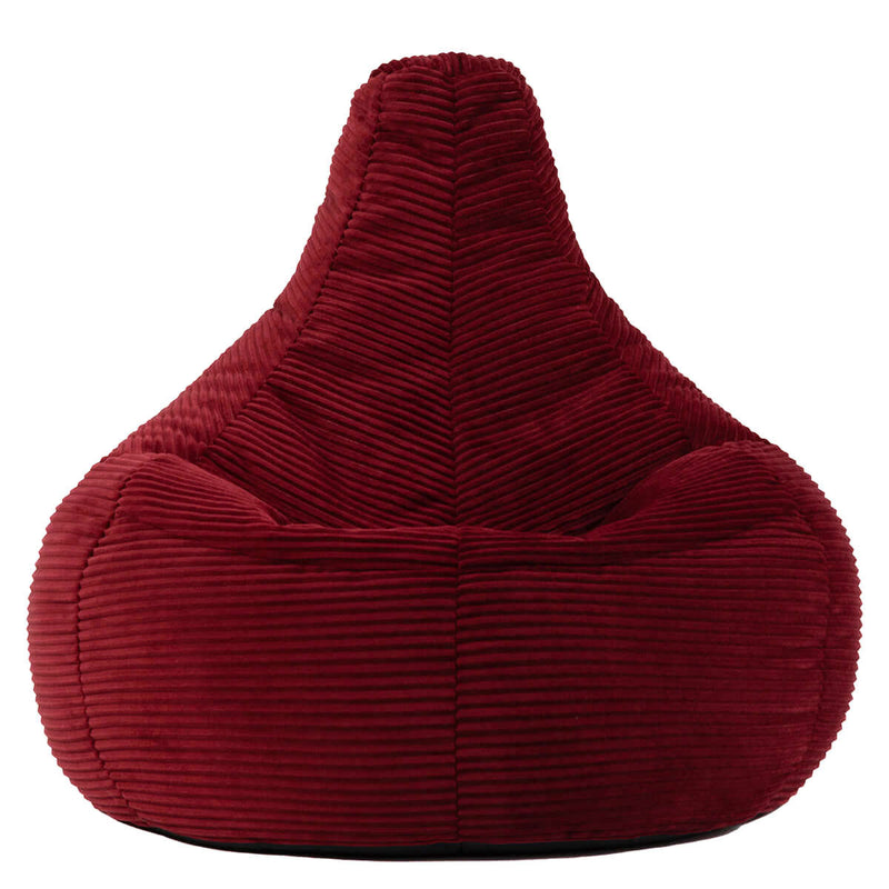 Pouf inclinable en velours côtelé Dalton, bordeaux