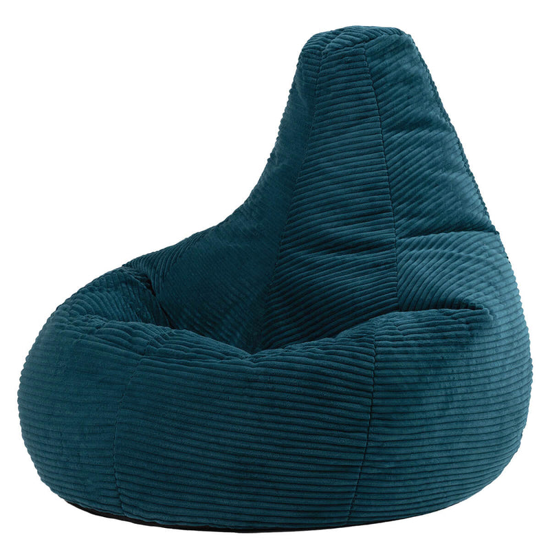 Pouf inclinable en velours côtelé Dalton, sarcelle