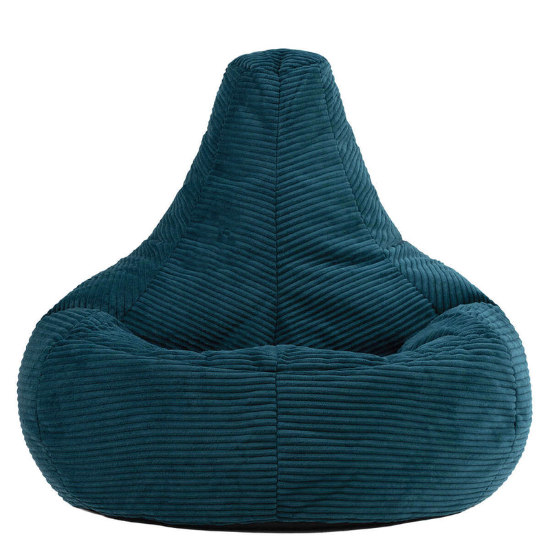 Pouf inclinable en velours côtelé Dalton, sarcelle