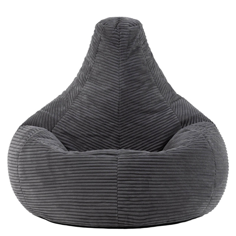 Pouf inclinable en velours côtelé Dalton, gris anthracite