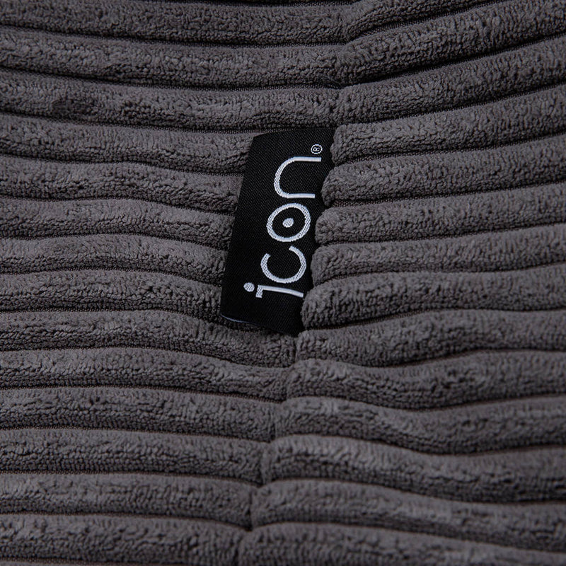 Pouf inclinable en velours côtelé Dalton, gris anthracite