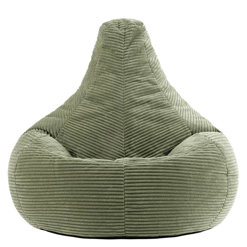Pouf inclinable en velours côtelé Dalton, vert sauge