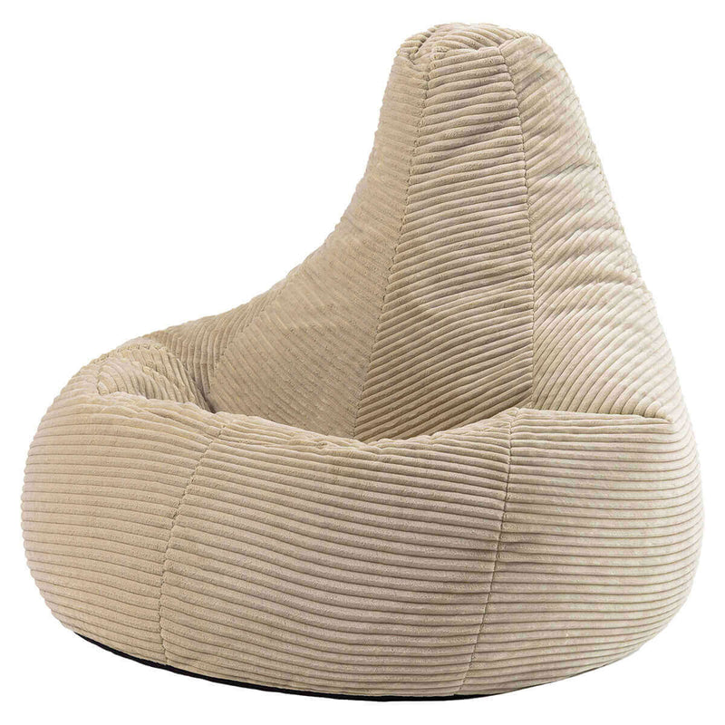 Pouf inclinable en velours côtelé Dalton, pierre