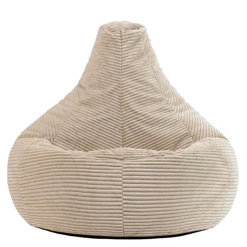 Pouf inclinable en velours côtelé Dalton, pierre