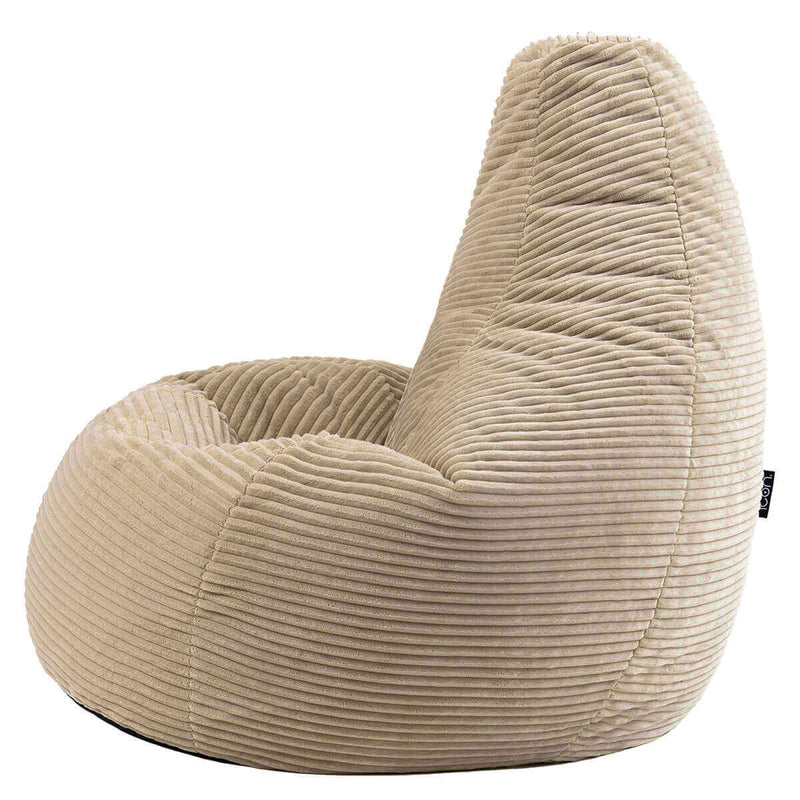 Pouf inclinable en velours côtelé Dalton, pierre