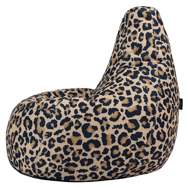 Pouf inclinable en tissu Dalton imprimé léopard, multicolore